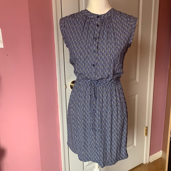 LOFT Dresses & Skirts - LOFT Aztec print mini sleeveless dress elastic waist buttoned front size XSP